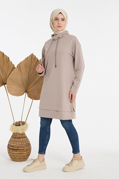 aymiramoda Women's Daily Oversize High-Necked Hijab Sweat Tunic