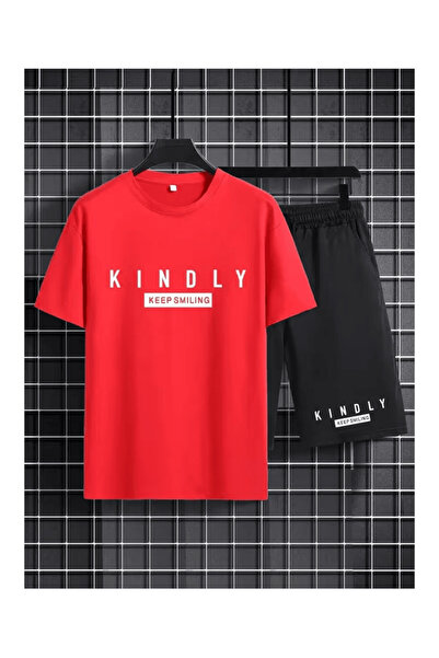Eritqaa Kindly Keep Smiling Written Shorts Set