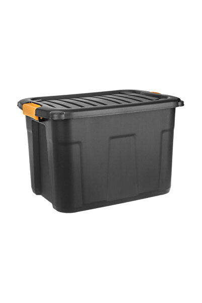 Zumzeria 42L Heavy-Duty Black Plastic Storage Box