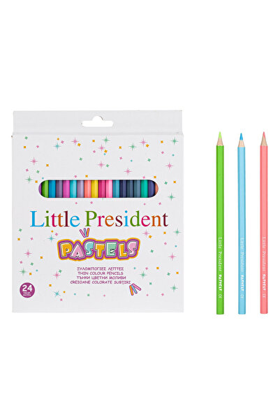 Zumzeria Thin Pastel Colored Pencils Set Little President - 24pcs