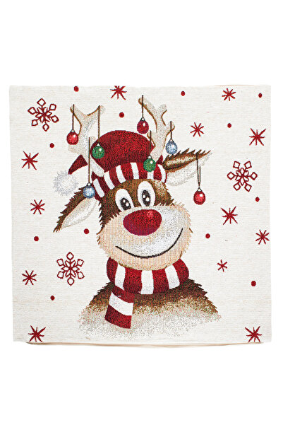 Zumzeria Christmas Decorative Pillowcase Deer with Silver Lurex 40x40cm