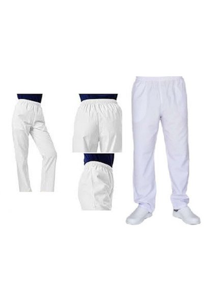 MARTEN 3 ADET KIRIK BEYAZ RENK GABARDİN LİKRALI KUMAŞ BELİ LASTİKLİ AŞÇI PİDECİ FIRINCI PASTANECİ PANTOLON