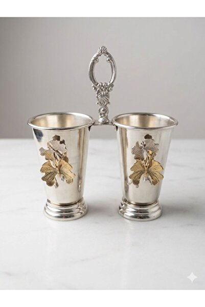 ORUÇ BEY 2-Piece Luxury Butterfly Silver-Plated Cutlery Holder - 3-Compartmen...
