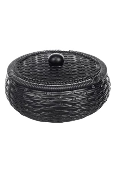 Zumzeria Black Round Cement Ashtray with Lid Ø11x5cm