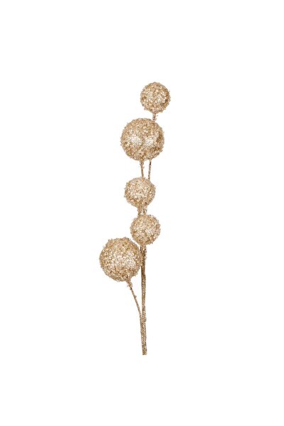 Zumzeria Christmas Decorative Branch with Champagne Beige Glitter Balls 66cm