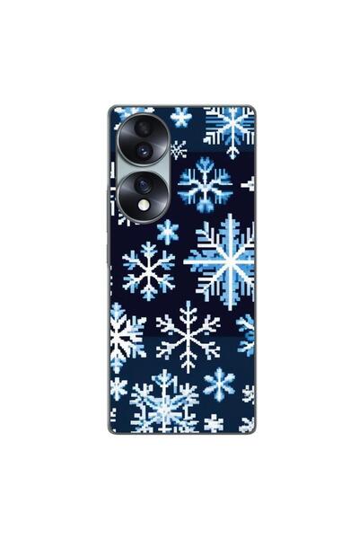 OEM Husa compatibila cu Honor 70 Silicon Gel Tpu Model Pixel Art Snowflakes