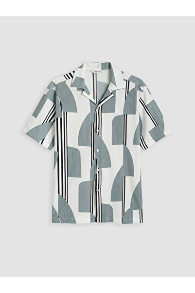 LC Waikiki Rmz Gi̇yi̇m Farkiyla Standard Fit Embroidered Men's Shirt