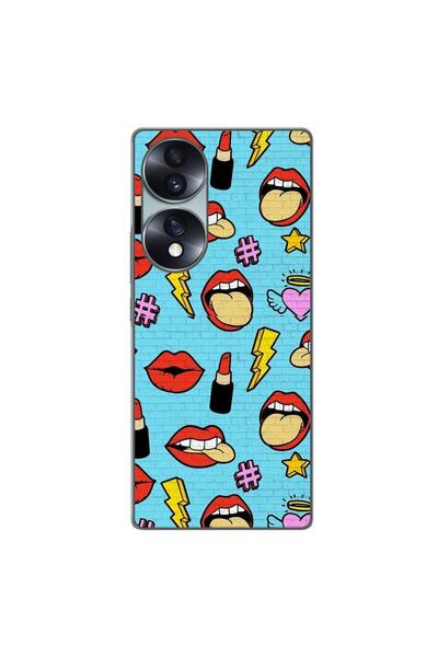 OEM Husa compatibila cu Honor 70 Silicon Gel Tpu Model Pop Art Lips