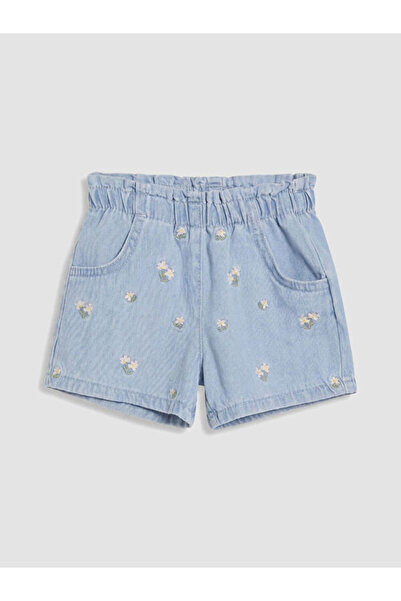 LC Waikiki RMZ GİYİM FARKIYLA Çiçekli Kız Bebek Jean Şort