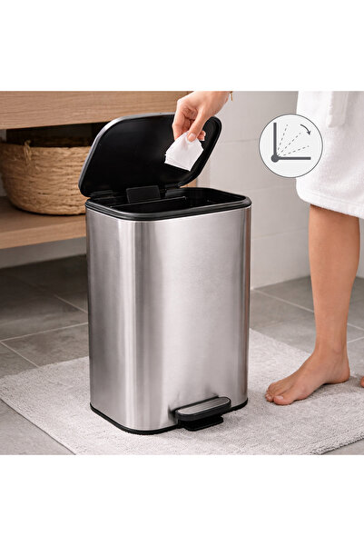 Zumzeria Rectangular Stainless Steel Bathroom Bin Mirror 8L