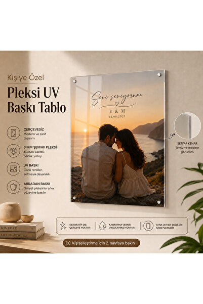 Kutup Yıldızı Tasarım Atölyesi Kişiye Özel Pleksi UV Baskı Çerçevesiz Pleksi ...