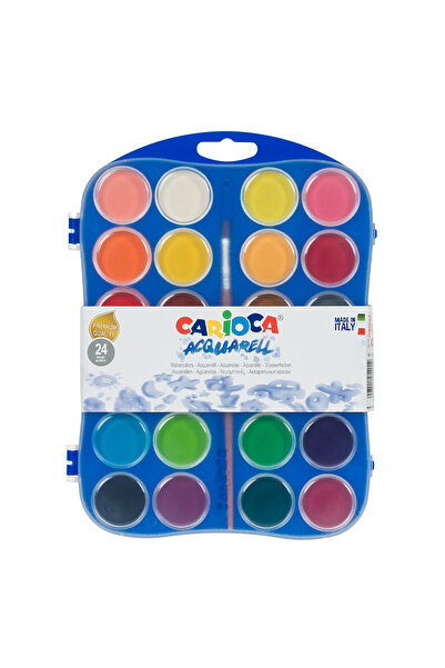 carioca Watercolor Palette & 1 Brush - 24pcs