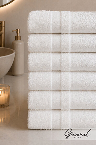 Güvenal Linea |   Premium Jacquard 6 Pieces 50X90 cm 100% Cotton Ultra Soft H...