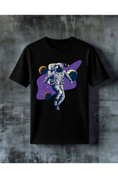 COMVİCHO تي شيرت مطبوع عليه astronaut space 9 مقاس كبير