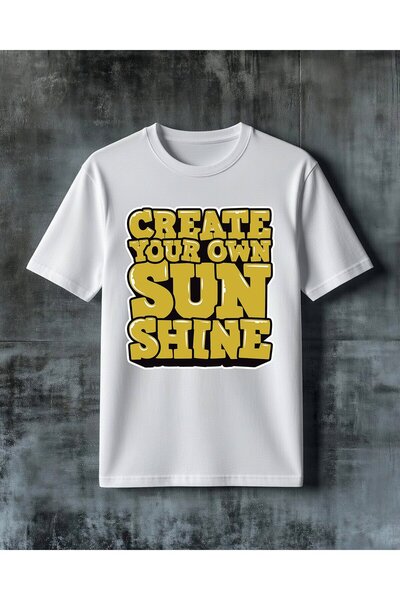 COMVİCHO Create Your Own Sun Shine Printed Oversized T-Shirt