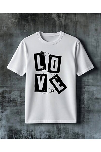 COMVİCHO تي شيرت مطبوع كبير الحجم من love igne