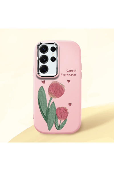 ucuc Samsung Galaxy S25 Ultra Uyumlu Darbe Emici Kamera Korumalı pembe Siliko...