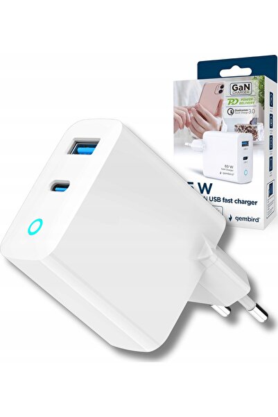 Gembird Încărcător rapid USB GaN de 30W cu 2 porturi