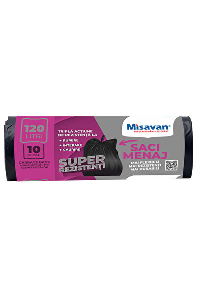 Misavan Saci menajeri 120l, 10 buc, negru