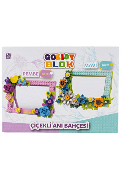 Gokidy Go Kidy Çiçekli Anı Bahçesi Fotoğraf Çerçevesi Blok Yapım Seti Pembe