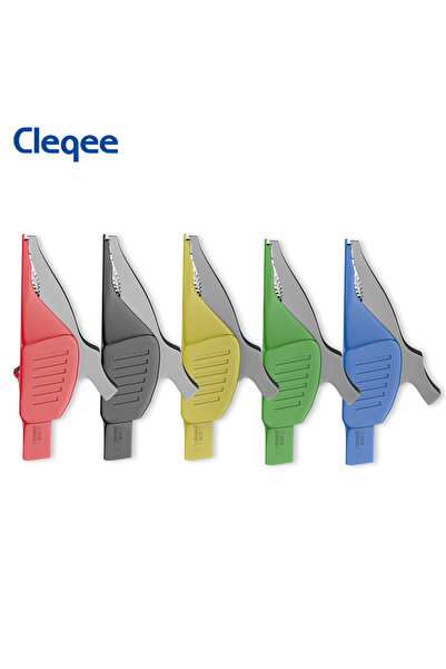 Choice 5 colors Cleqee P60042 Heavy Duty Alligator Clips Full Insulated Safe ...