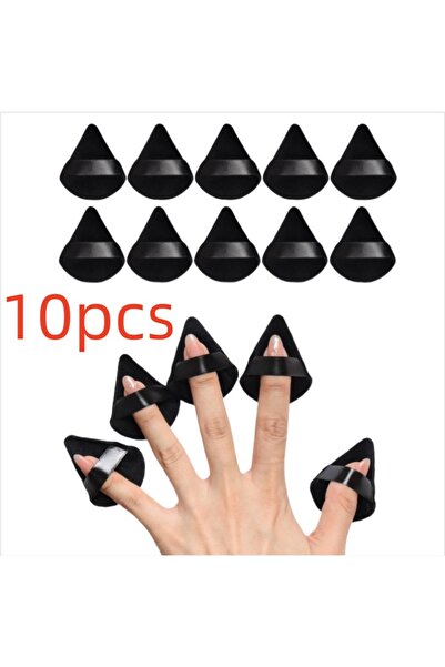 Choice3 XSJFP-10pcs-Black 10-30 قطعة من إسفنجات التجميل المخملية المثلثة - إس...