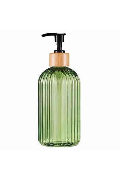 choice2 light green 16.9oz Soap Dispenser with Bamboo Pump - Refillable Plast...