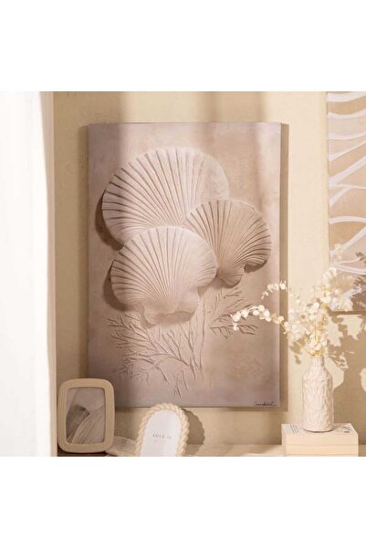 Evidea Deco Deniz Kabuğu Kanvas Tablo - Bej - 60x90 cm