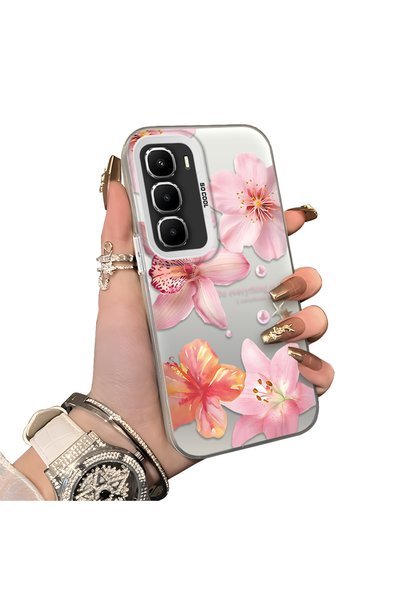 ucuc Infinix Hot 60I Compatible Hard Acrylic Back Silicone Edge Lens Protecti...