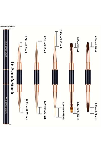 Choice one size **5 Pcs Double-Ended Nail Art Brushes Liner Detail Thin Brush...