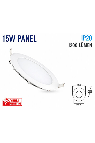 Lampist 15W Sıva Altı Slim Panel Led 6500K (Beyaz Kasa)