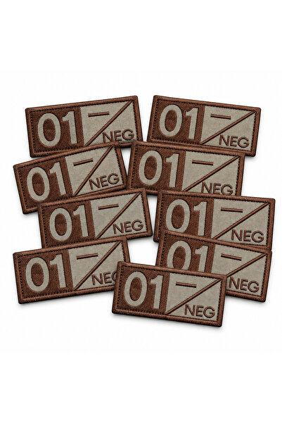 brodezcu Set of 10 patches, emblems, Embroidered badges blood group 01 Negati...