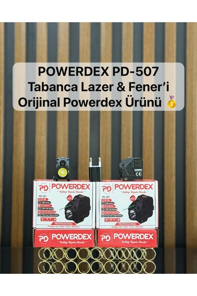 powerdex PD-507 Tabanca Lazerli Feneri Yüksek Işıklı USB Şarjlı Su Geçirmez M...