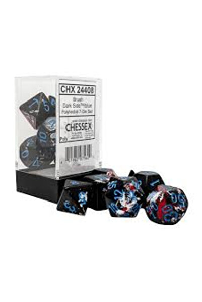 Chessex Set de 7 zaruri poliedrice Brush Dark Side