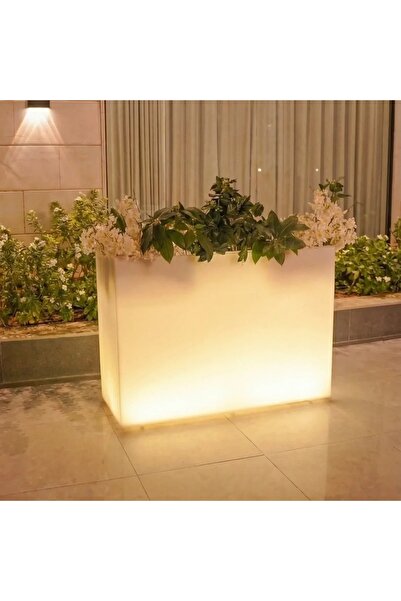 MYASEM STORE LED Tall Planter 126x20x91 cm Rectangular Lighted Plant Box 45L ...