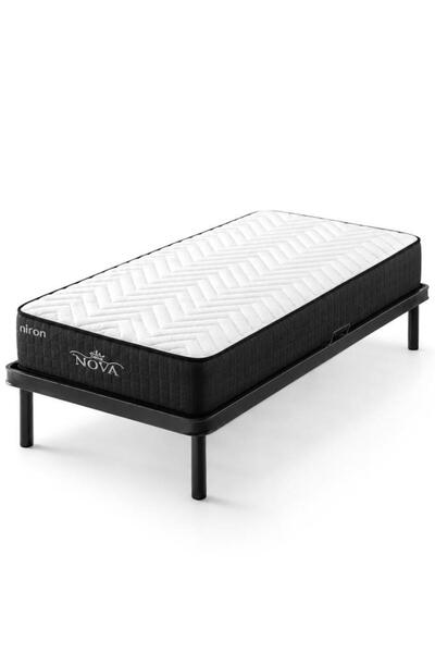 Niron Nova Simple Karyola ve Yatak Seti 90x200 cm Paket Yaylı Yatak ve Metal ...