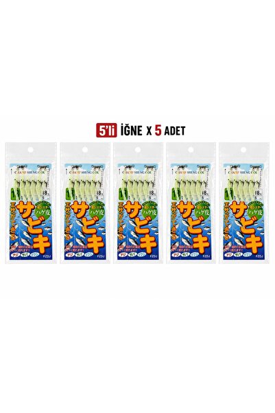 valkyrie Fosforlu Silikon Karides Yem 5’li İğne x 5 Paket Hazır Gece Parlayan...