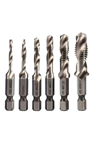 Choice1 Hexagonal 6pcs set 6pcs/12pcs M3-M10 Composite Screw Tap Drill Bit Se...