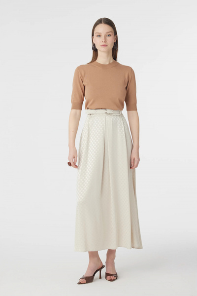 Zühre Textured Patterned Long Stone Skirt 0223