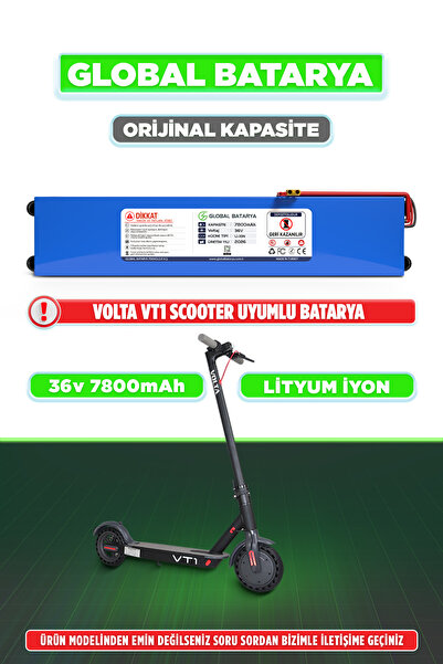 GLOBAL BATARYA Volta VT1 Uyumlu Elektrikli Scooter Bataryası 36v 7800mAh Li-i...