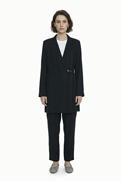 Zühre Blazer Collar Accessory Detailed Suit Navy Blue Suit 1952