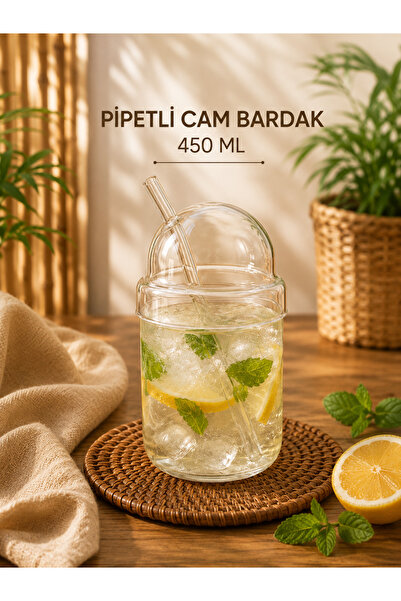Home 2 li Pipetli cam bardak