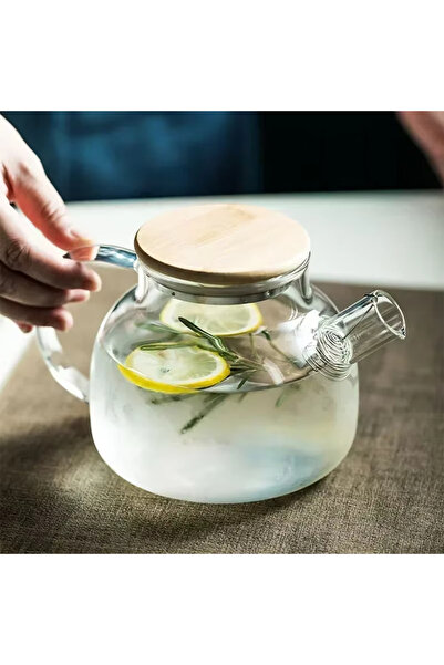 Choice A 1000ML 1.8L Transparent Borosilicate Glass Teapot Heat-Resistant Lar...