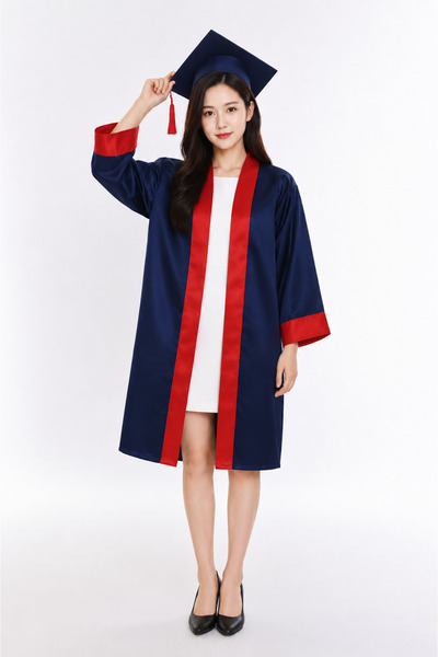 ümitteks iş ve okul kıyafetleri Graduation Clothing Red and Black Two-Piece Suit with Kep Cubbee in One