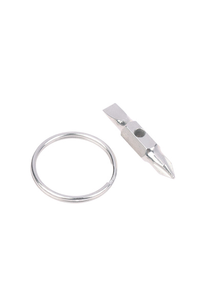 Choice Silver And Flat Slotted Screwdriver Bits 32mm Length Mini Double Head ...