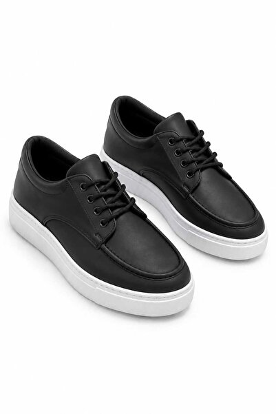Lucy Shoes Yg-X5 Men's Casual Lace-Up Leather Sports Classic Shoes Cbt - Black
