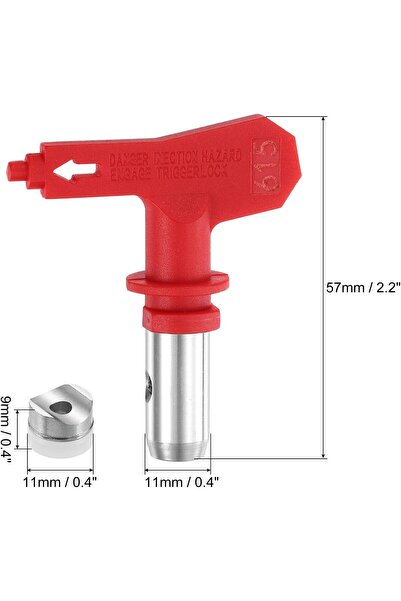 QUARKZMAN Set de 2 duze de pulverizare reversibile pentru pulverizator fără aer, duze de vopsit 615, piese pentru pulverizatoare, pentru casă, grădină, garduri de construcții, roșu.