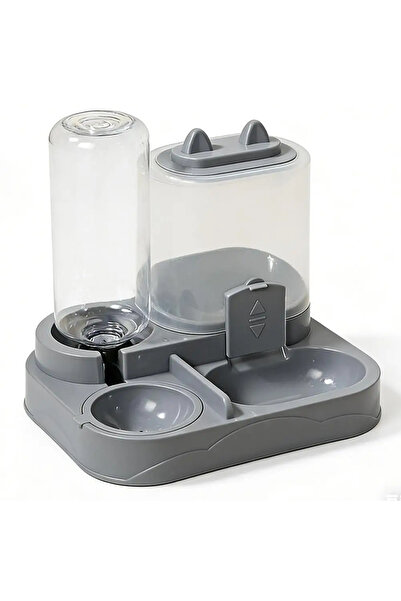 choice2 gray Cat Bowl Automatic Feeder Water And Food Integrated Pet Food Dis...