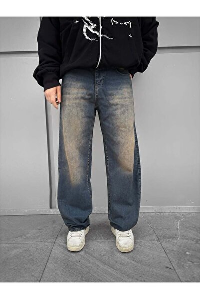 cordelia Koyu Mavi Yıkama Effect Baggy Jean