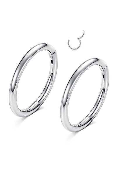 Choice حلقة أنف مفصلية فضية 16G (قطر 1.2 مم - 8 مم) قطعتان، حلقة سبتيوم، حلقة...